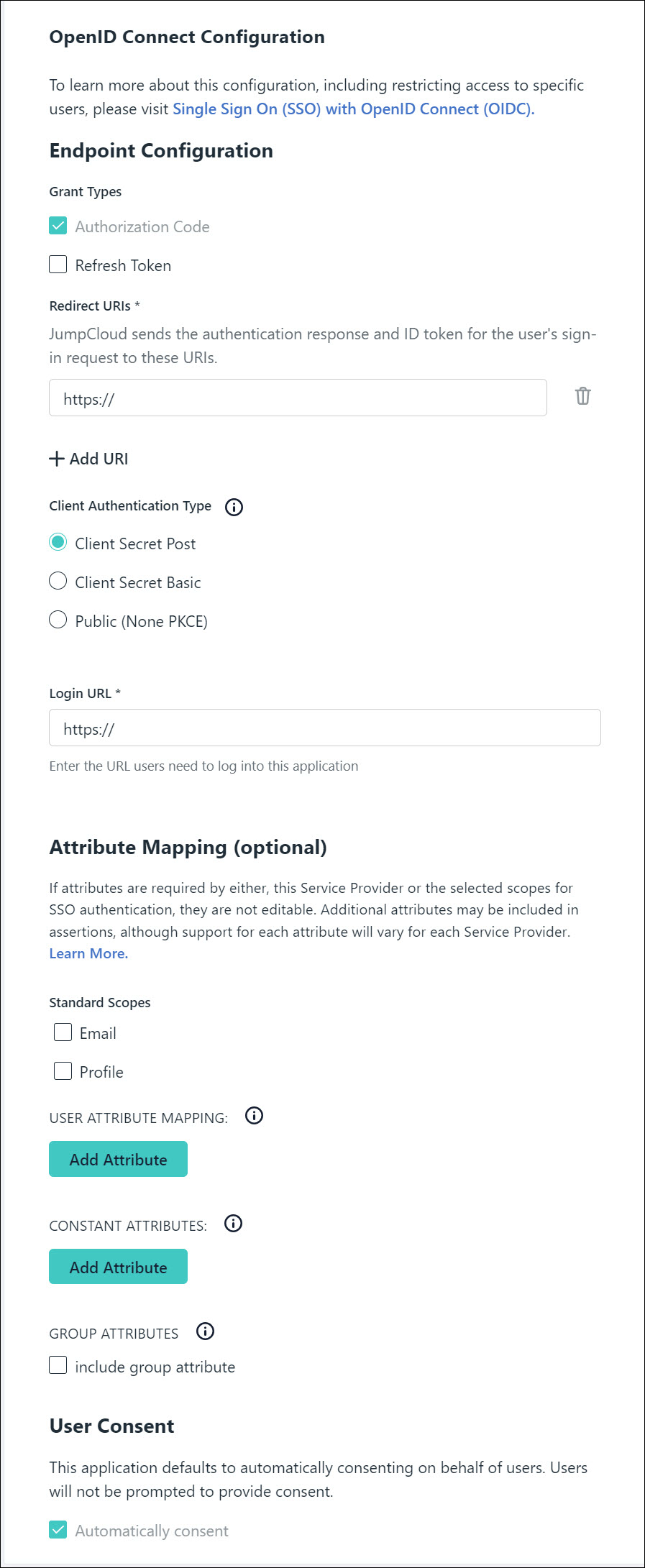 Attribute Mapping JumpCloud