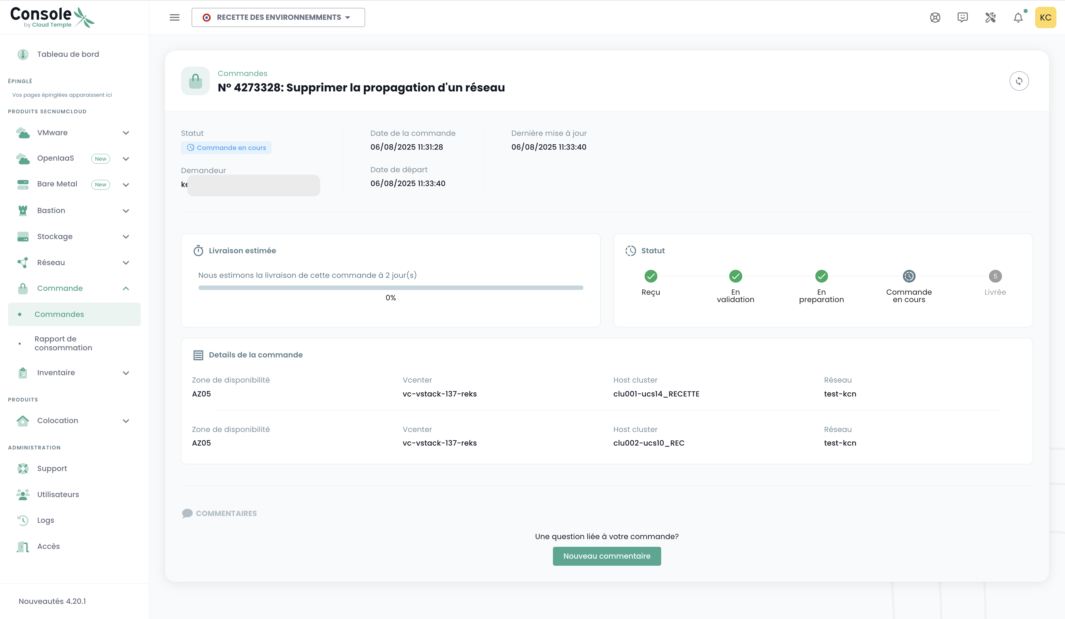 Console Network Delete Propagation Order