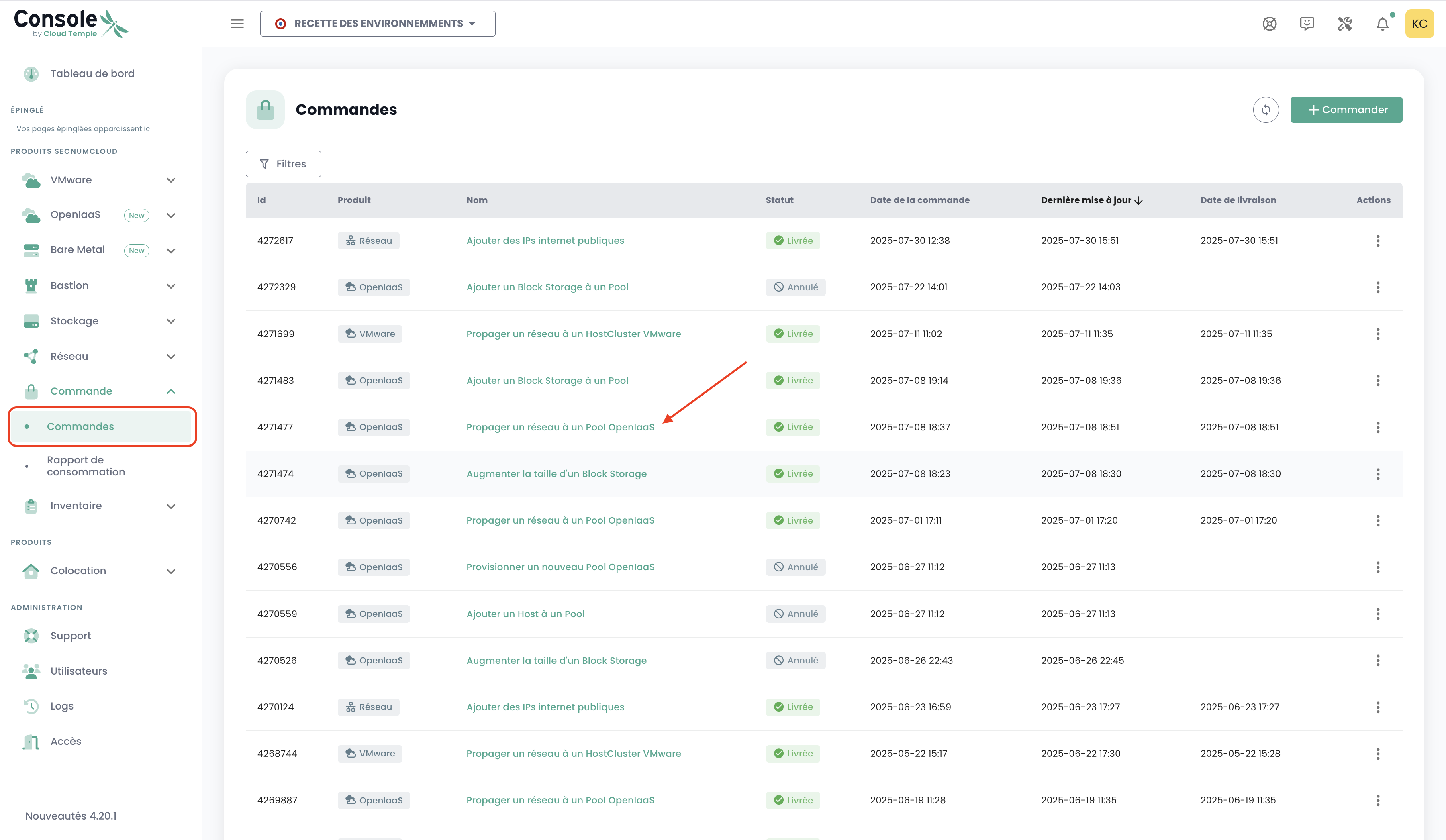 Console Network Order 001