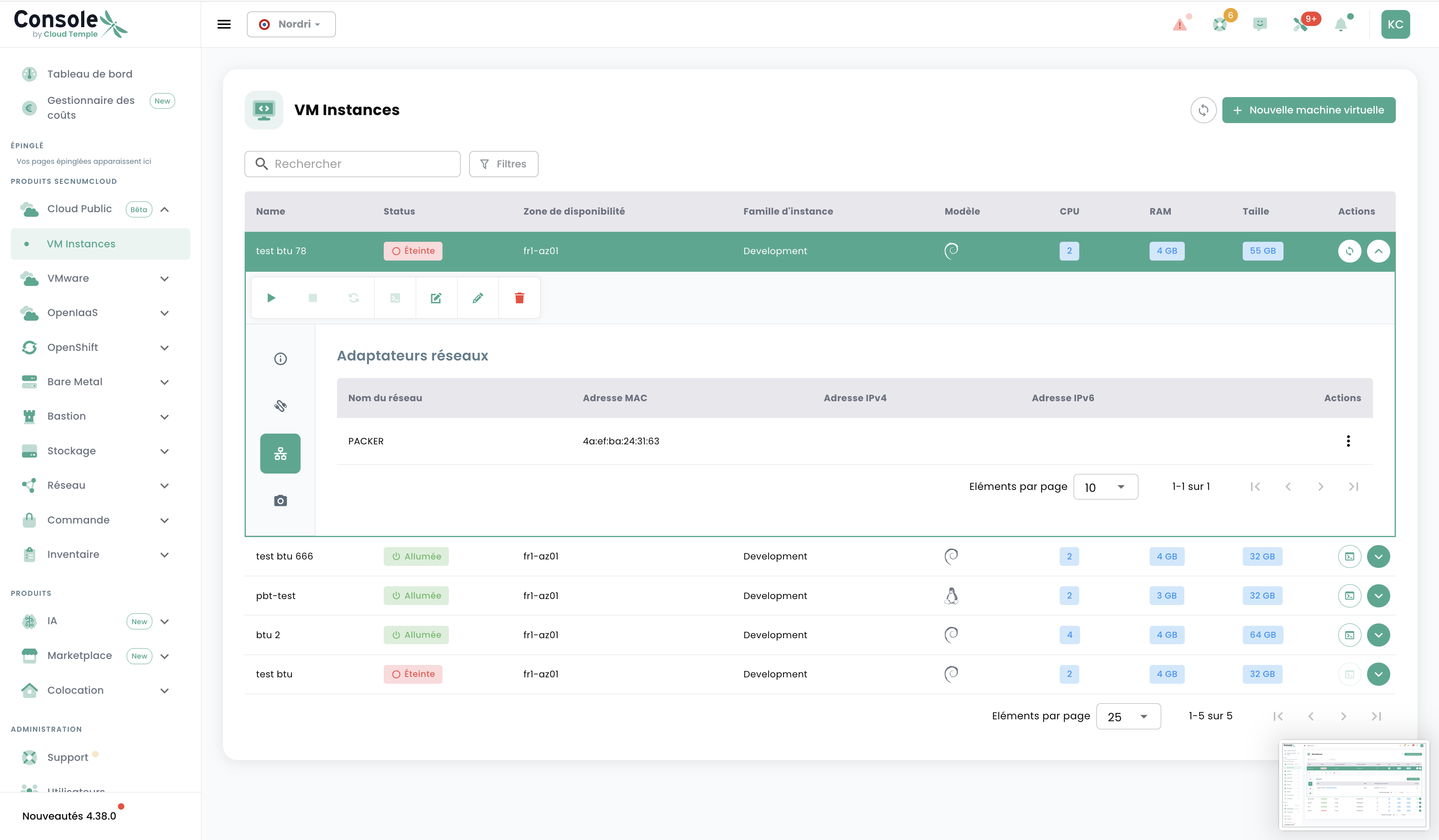 VM Detail - Network