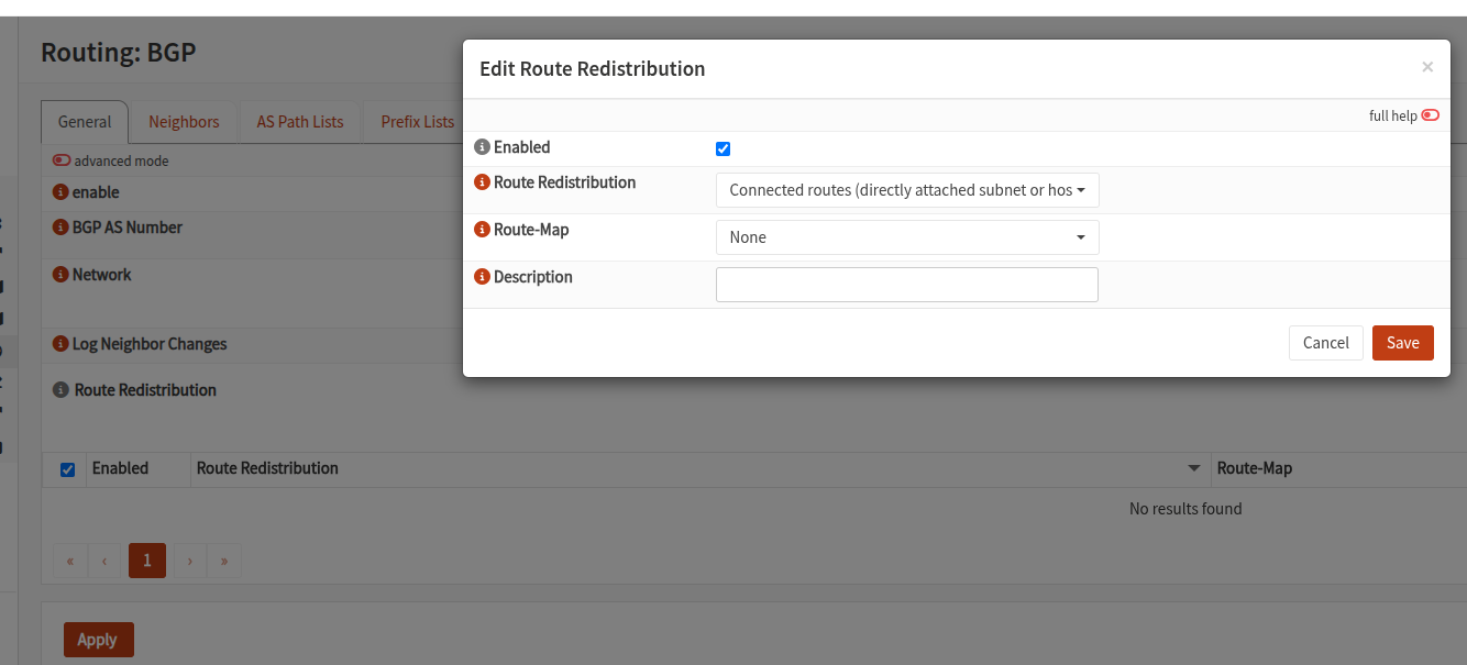 Redistribution des routes connectées